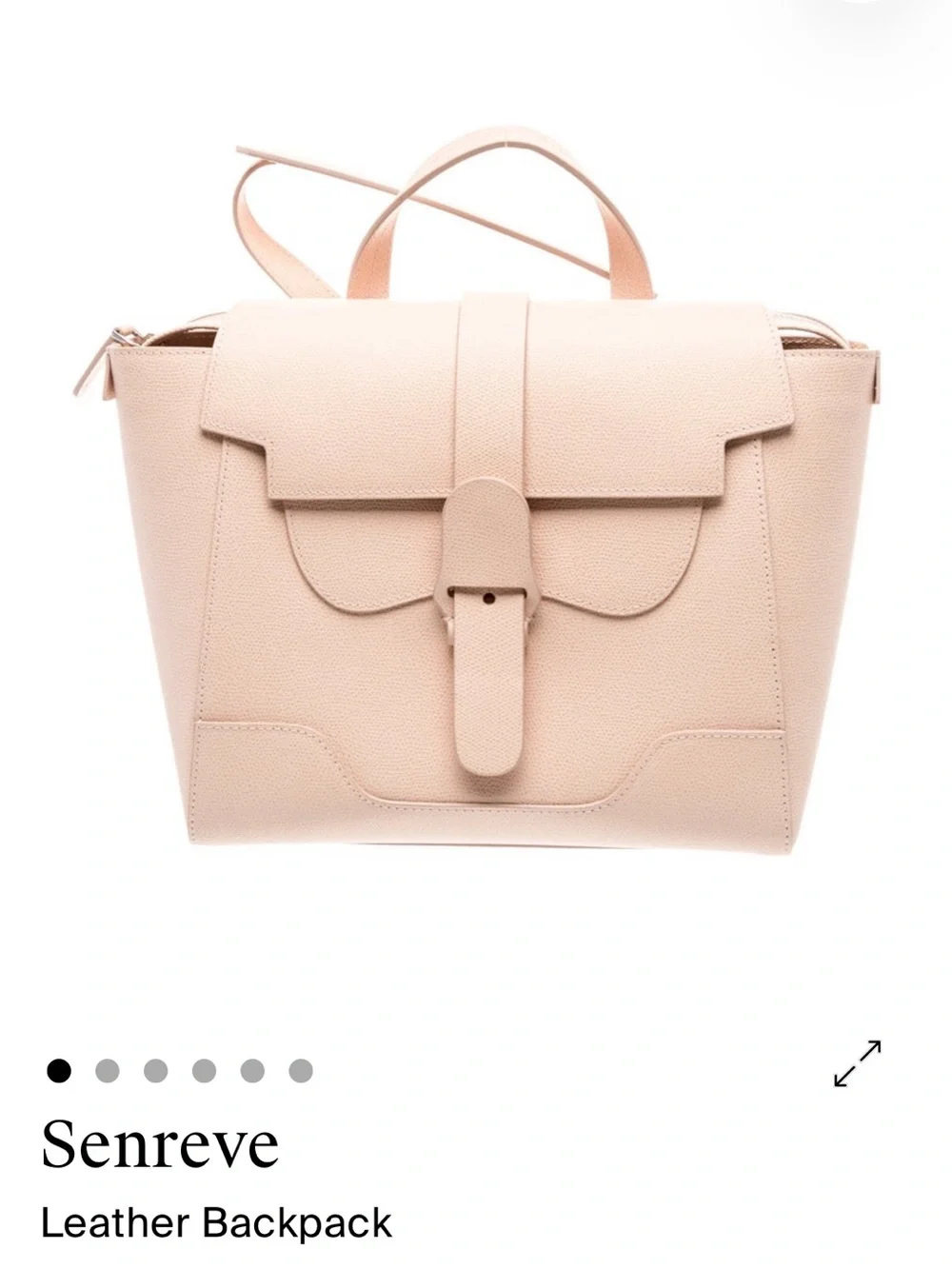 Senreve Blush Pink Pebbled Leather Backpack